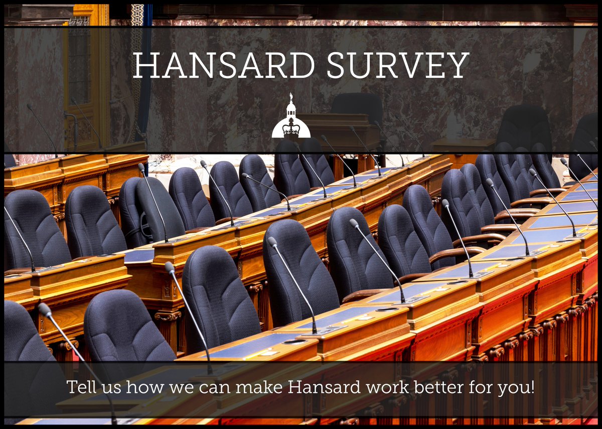 Do you watch #BCLeg broadcasts or read the daily reports and transcripts? If so, we want to hear from you! Take our Hansard survey and help us improve this important service: hansard.malatest.net.
#BCpoli