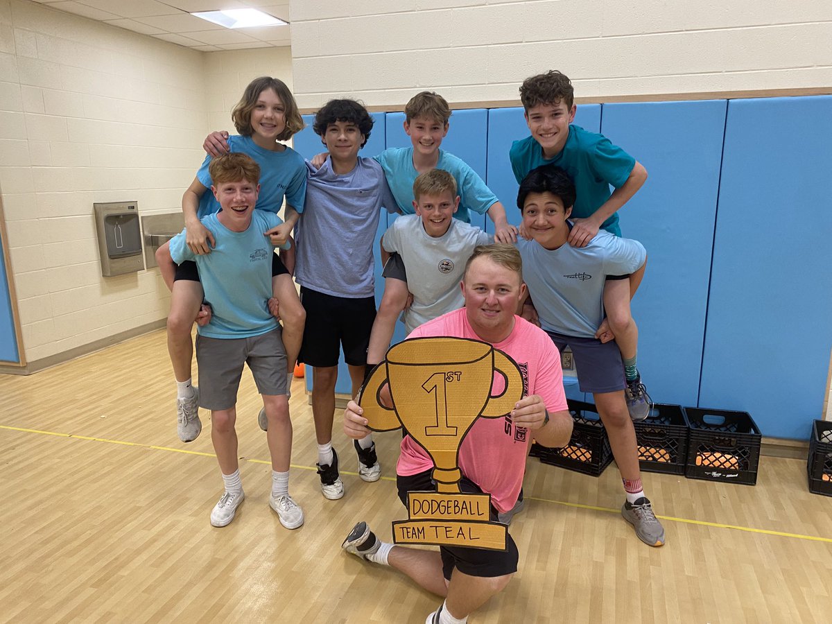 catgadzinski's tweet photo. Dodgeball was a huge success! Thank you so much to everyone who came out to watch and play 🏐 Congrats to the Teal Team 🌀 @ODS_NJHS @mrgshoe @BrickellAcademy https://t.co/GqANJ8ZHW9