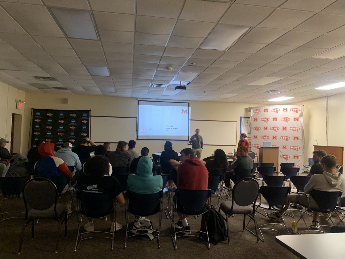 A great afternoon with Maryville College Football. Grad student <a href="/kdtowers/">Keira Towers</a> delivering a Stress Management workshop as part of her ongoing &amp; growing role with the Football Program. Thanks to Coach Fox for the invite! <a href="/MCScotsFootball/">Maryville College Football</a> <a href="/MCScots/">Maryville College Athletics</a> @UTKCEHHS <a href="/UTK_KRSS/">UTK_KRSS</a> <a href="/UTKnoxville/">UT Knoxville</a>