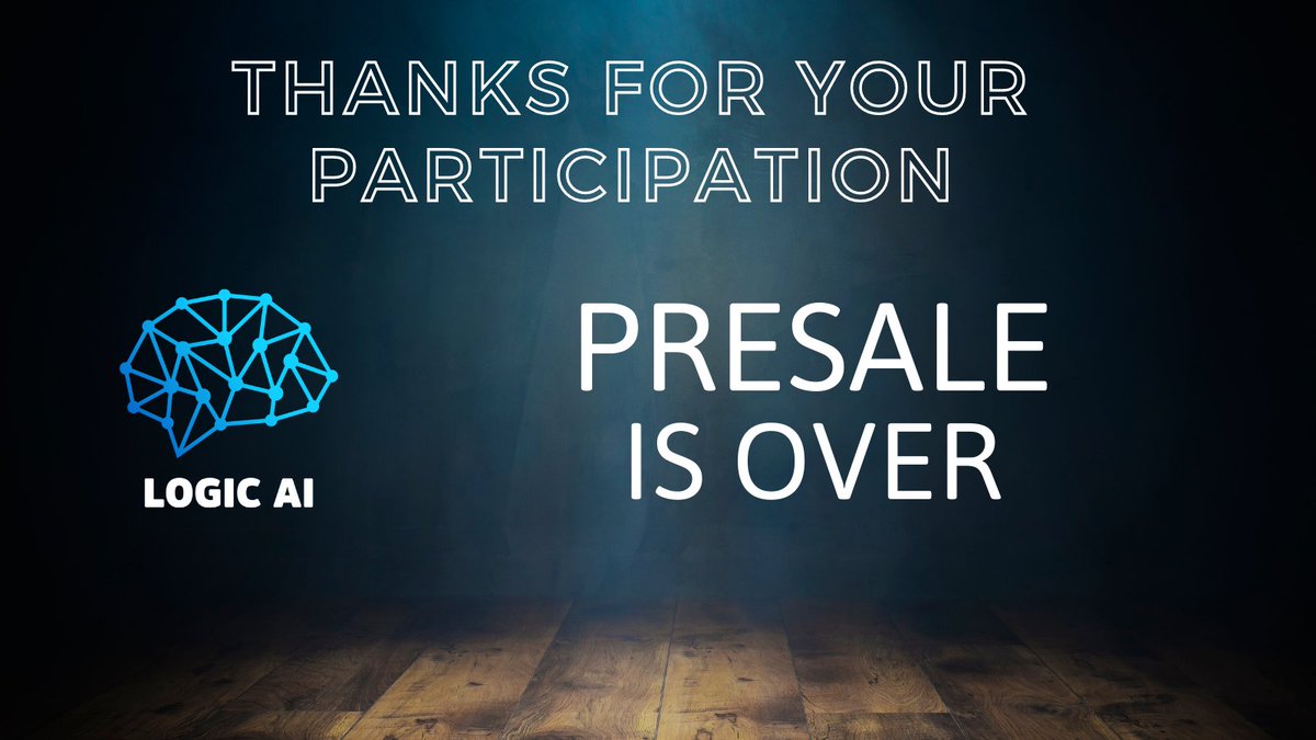 $LOGIC presale is now over!✅
We have reached 140BNB✅

Launch date : April 26th - 12:00pm UTC

#Avedex Trend #1
Global Marketing
AMA events with best CALLS
Chinese Marketing
#Lowtax 4/4
All tokens locked
#CMC Fast track 
#CG Fast track

For more details : t.me/LogicAIPortal