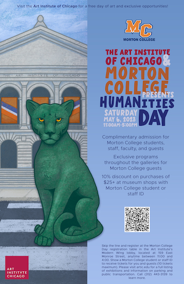 Stan Fields (@stanfieldsmc) on Twitter photo Join us for MC Day at the <a href="/artinstitutechi/">The Art Institute of Chicago</a> on May 6th! See student artwork and an alumni panel on Humanities careers. Free admission for guests with MC IDs. Bus sign-up with QR code. #MortonCollegeDay #ArtInstituteOfChicago #StudentArtwork #AlumniPanel #HumanitiesCareers @ Join us for MC Day at the <a href="/artinstitutechi/">The Art Institute of Chicago</a> on May 6th! See student artwork and an alumni panel on Humanities careers. Free admission for guests with MC IDs. Bus sign-up with QR code. #MortonCollegeDay #ArtInstituteOfChicago #StudentArtwork #AlumniPanel #HumanitiesCareers @