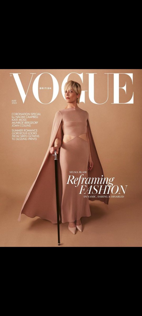 evabollard's tweet photo. So good to see the Vogue Disability issue. Well done @TheSineadBurke, Selma Blair and Aaron Rose Philip. 

Very powerful to see Selma Blair with her walking stick on the cover. 

#RepresentationMatters. #DisabilityVisability. #MS https://t.co/vM8Zzi0wZW