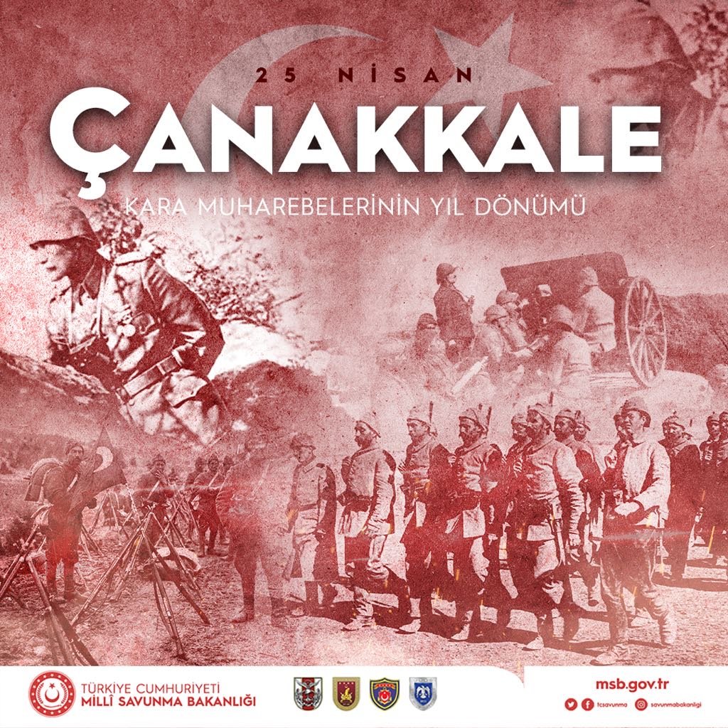 "Çanakkale Kara Savaşları"nın 108’inci yıl dönümünde Çanakkale’yi geçilmez kılan başta Başkomutanımız Gazi Mustafa Kemal Atatürk olmak üzere aziz şehitlerimize ve kahraman gazilerimize Allah’tan rahmet diliyor, onları şükranla yâd ediyoruz.