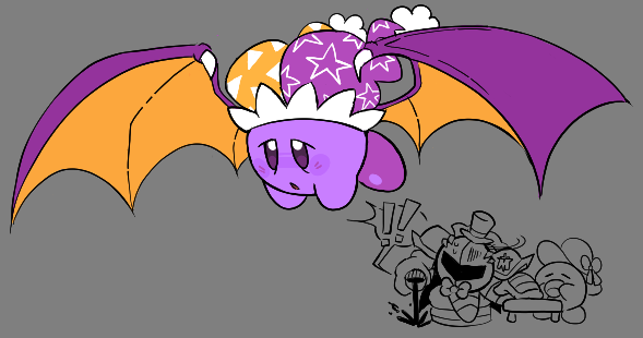 he too can do the thing with his cape!! (i decided to redesign the hat a bit and leave the stars unfilled, i think it looks better like that