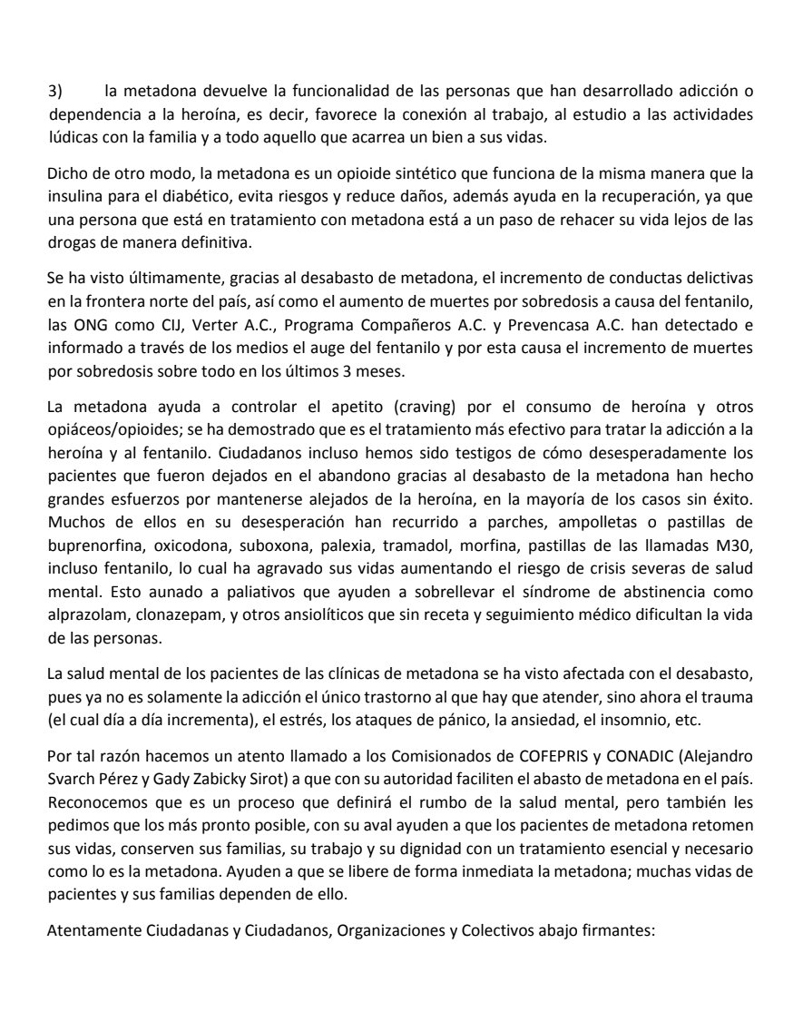 RubenDiazconti's tweet photo. Colectivos, organizaciones, pacientes y ciudadanxs hacemos un llamado a las autoridades para que se retome el abasto de #metadona en el país. Urge atender este problema a la brevedad. 
@AlexSvarch @HLGatell @zabicky @COFEPRIS @CONADICmx @lopezobrador_ https://t.co/58FrO8610D
