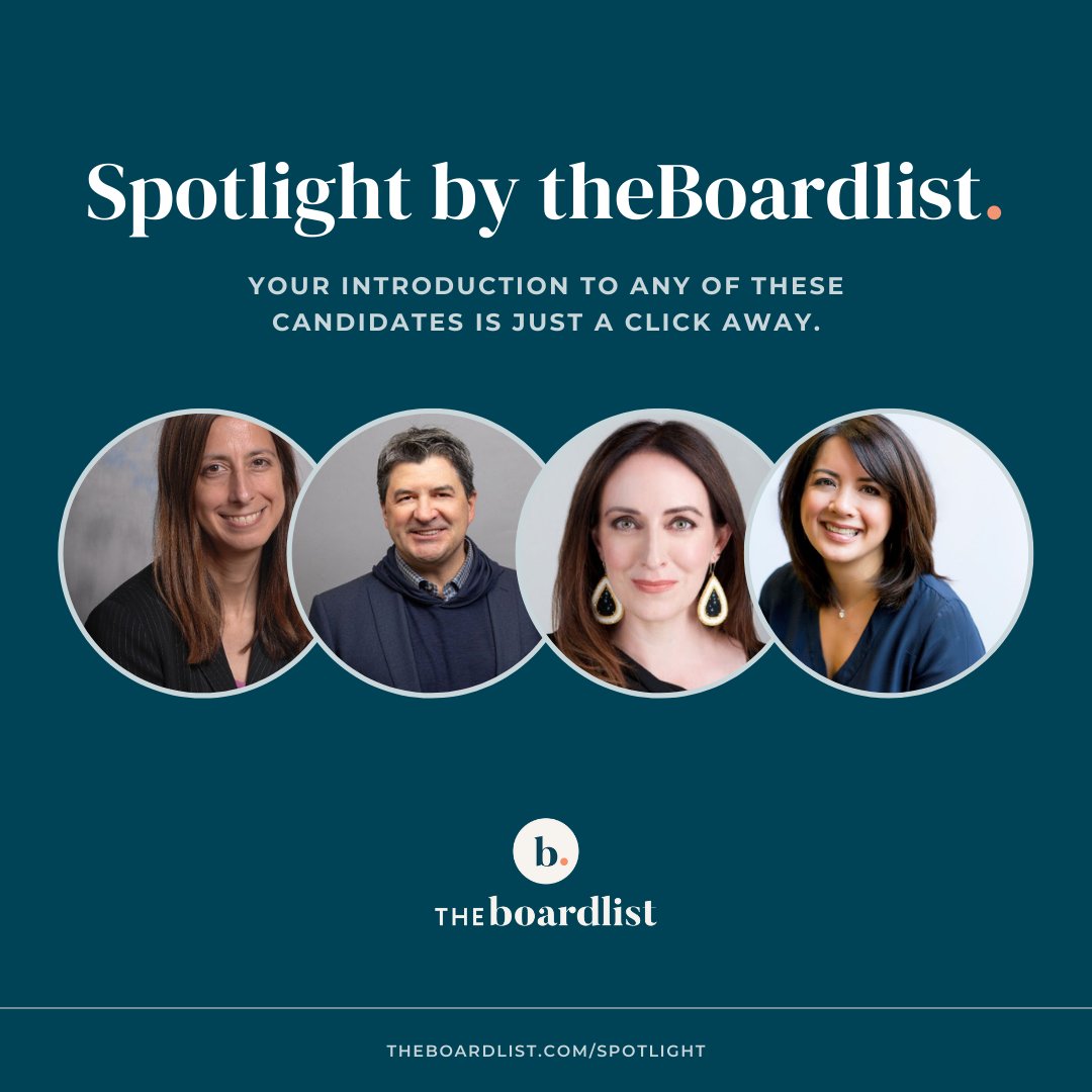 🚨 Your #Spotlight by theBoardlist is here! 🤝 Get to know these board-ready candidates & connect w/ them today ⤵️ theboardlist.activehosted.com/index.php?acti… ➡️ @marysmith828, @MorganHoward, Lisa Nelson and Amber Garrison 🚀 To be in future Spotlight's join tBL Plus: theboardlist.com/tbl-plus