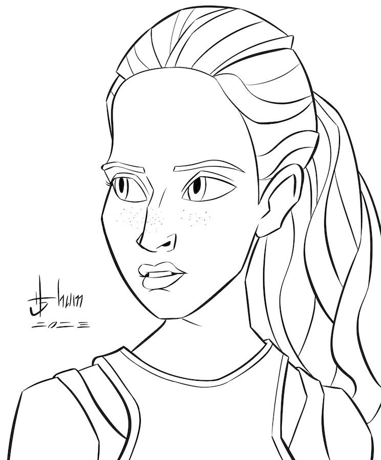 Here’s a drawing I did of Samantha Glassner <a href="/SamGlassner/">Samantha Glassner</a> as Kelly Fowler from <a href="/Dean_Devlin/">Dean Devlin</a>'s TV show The Ark <a href="/TheArkTVSeries/">The Ark</a> on <a href="/SYFY/">SYFY</a> <a href="/peacock/">Peacock</a> #TheArk