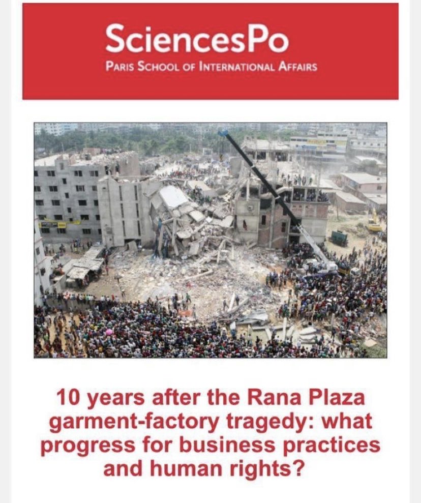 CoyerX's tweet photo. Thank you @CharlesAutheman &amp; @Zineb__Mekouar for inviting me to the session on Business Practices and Human Rights 10 years after the #RanaPlaza tragedy, in the framework of your course @PSIASciencesPo on #SDG &amp; the #DecentWork Agenda with support from @AnoushehKarvar https://t.co/6zC76DpOUD