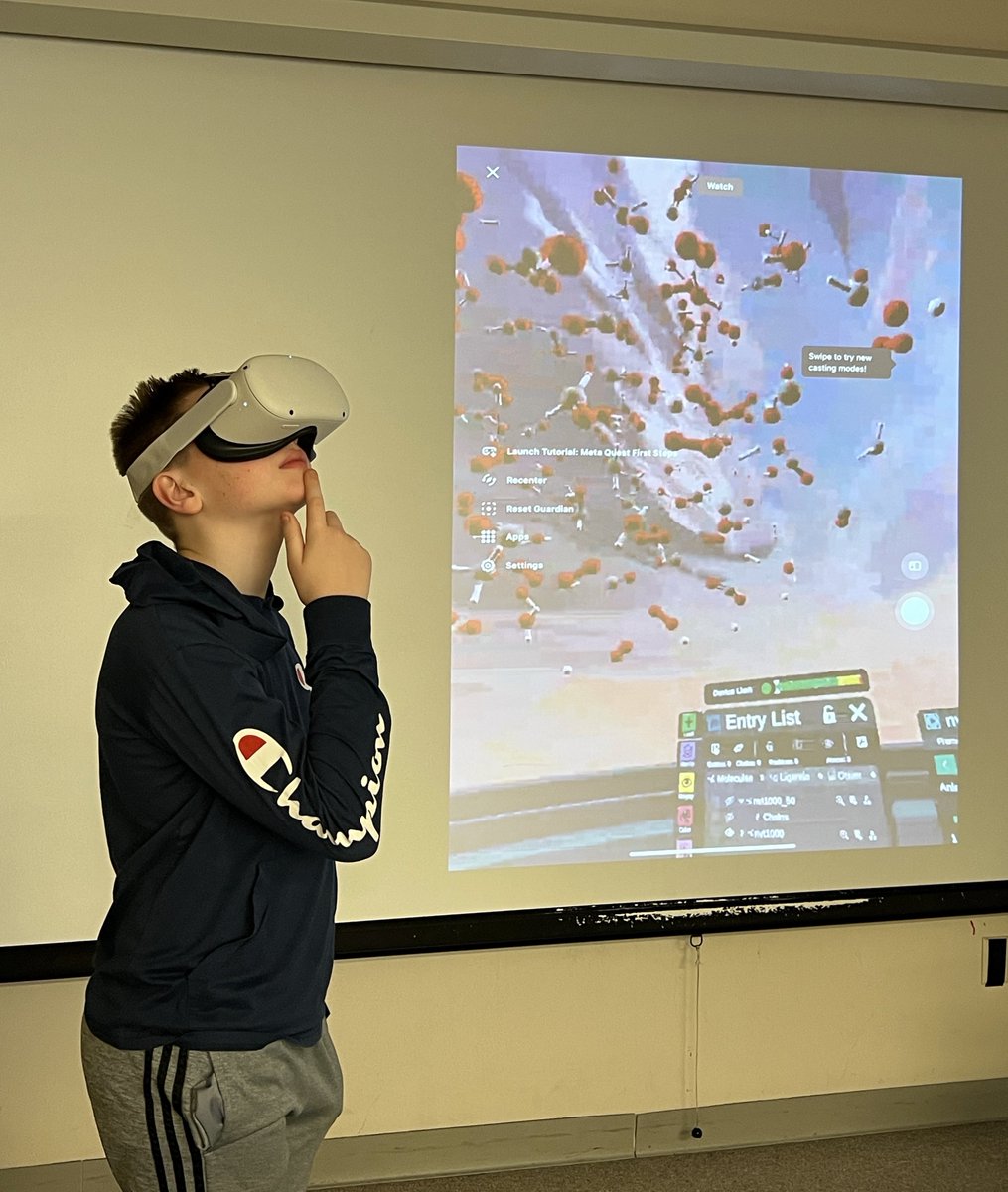 aPriSM_Lab's tweet photo. Amazing experience! #VirtualReality demos of atomistic scale simulations for middle schoolers. @aPrism_Lab #WSUSTEM #OculusQuest2 https://t.co/KRHI6vMlBf