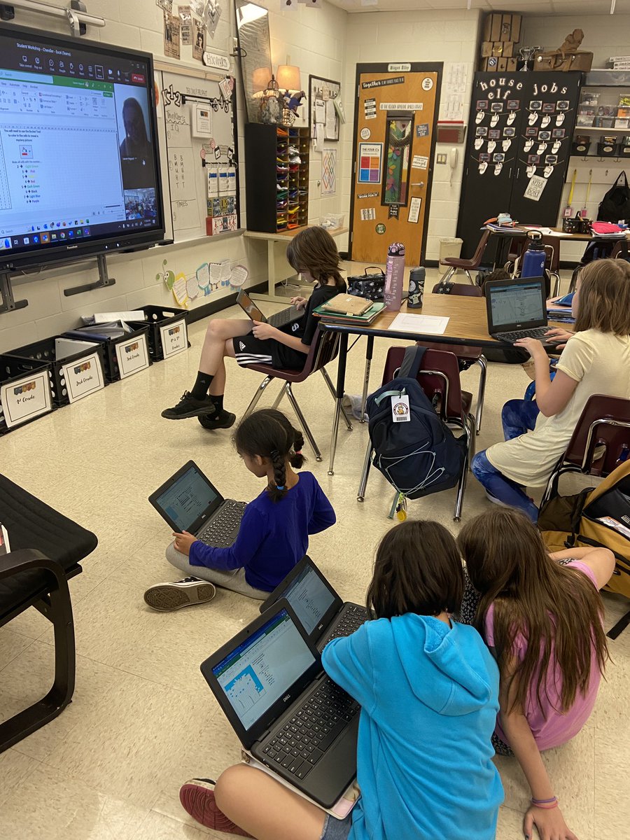 HSESAIM's tweet photo. Excel Pixel Art Day with @laurenhagood7 and our 4th and 5th graders! We’ve been learning about Vermeer so making our own art was a must! @ITSCCSD #ccsdconnectED23 @HSpringsSTEM https://t.co/yz82tL18Iz