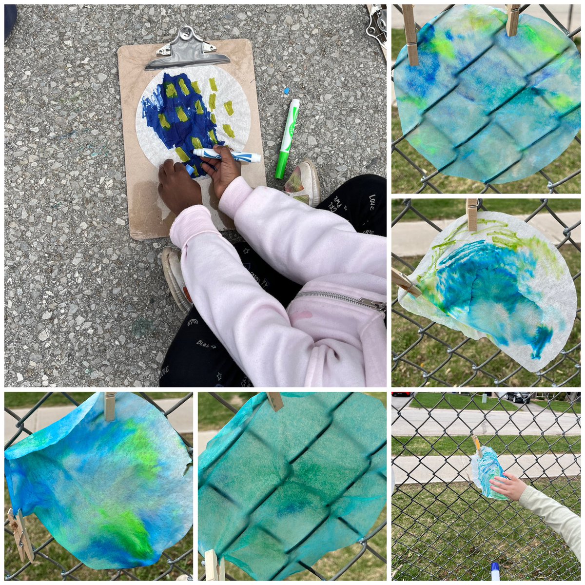 Using different materials to make an Earth.