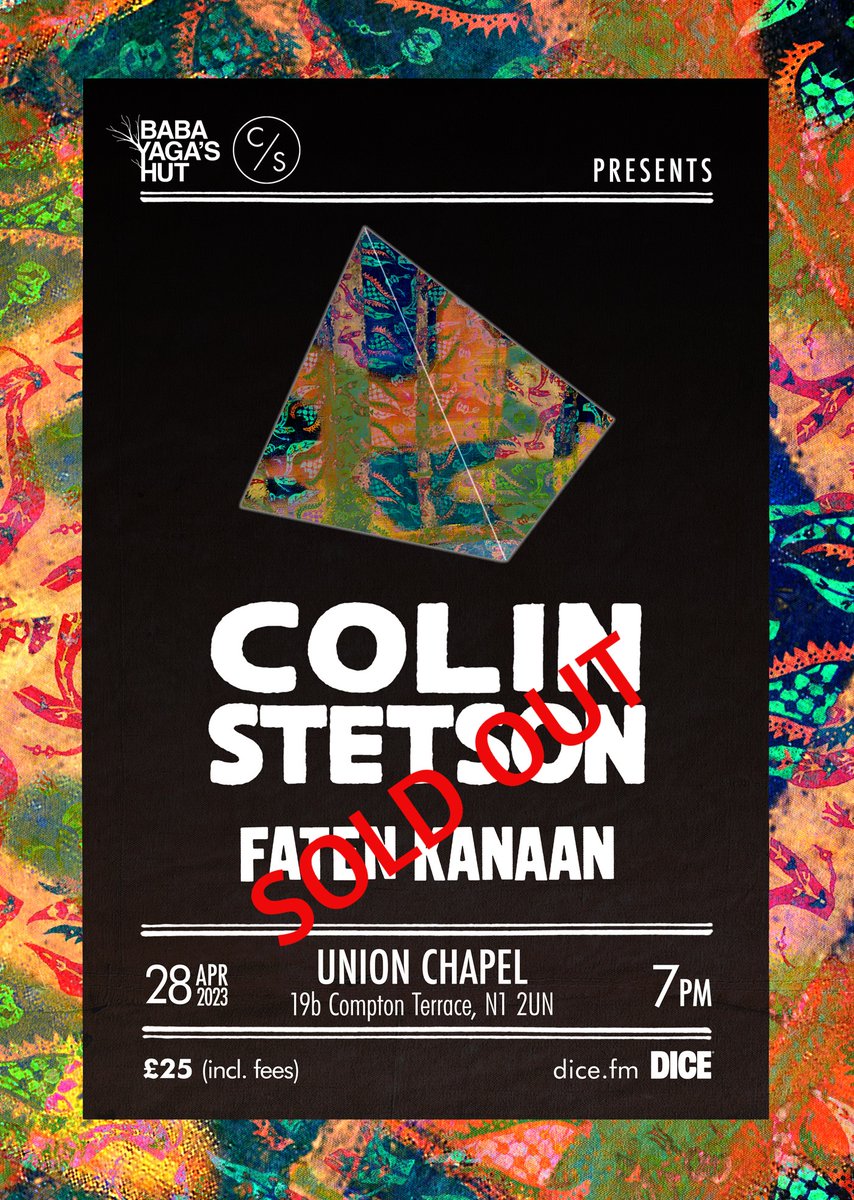 Friday in London @UnionChapelUK is sold out, but other UK shows remain on sale. colinstetson.com/live APRIL 26 BELFAST / APRIL 27 BRISTOL / APRIL 28 LONDON / APRIL 29 BRIGHTON / MAY 1 MANCHESTER / MAY 2 LEEDS