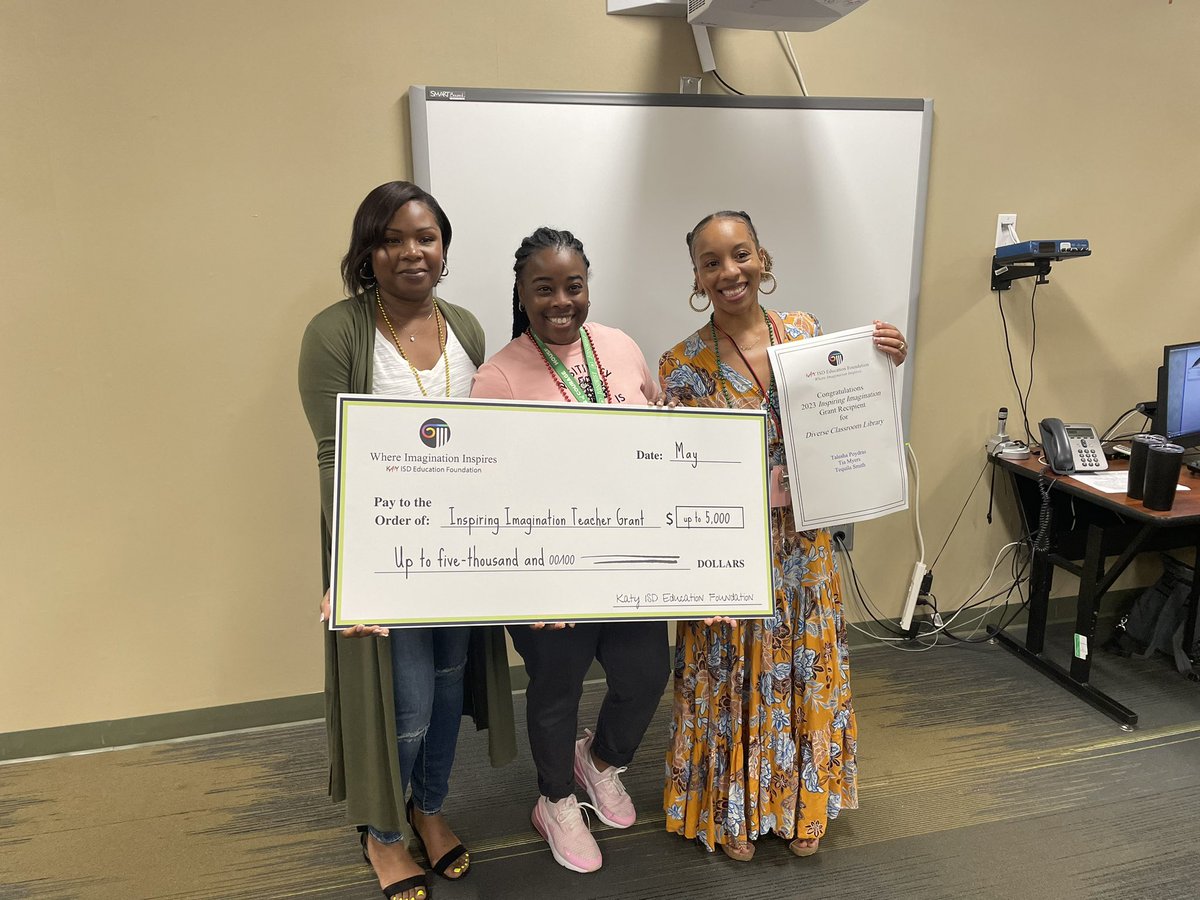 tia_myers11's tweet photo. One of the greatest moments of my career! Our love for reading will flow through to so many classrooms! @HelloPoydras @MrsTequilaSmith #GrantRecipient #DiverseLibraries @KatyISDEdFound #CECheetahs @CimarronElem https://t.co/5MTt7KAoky