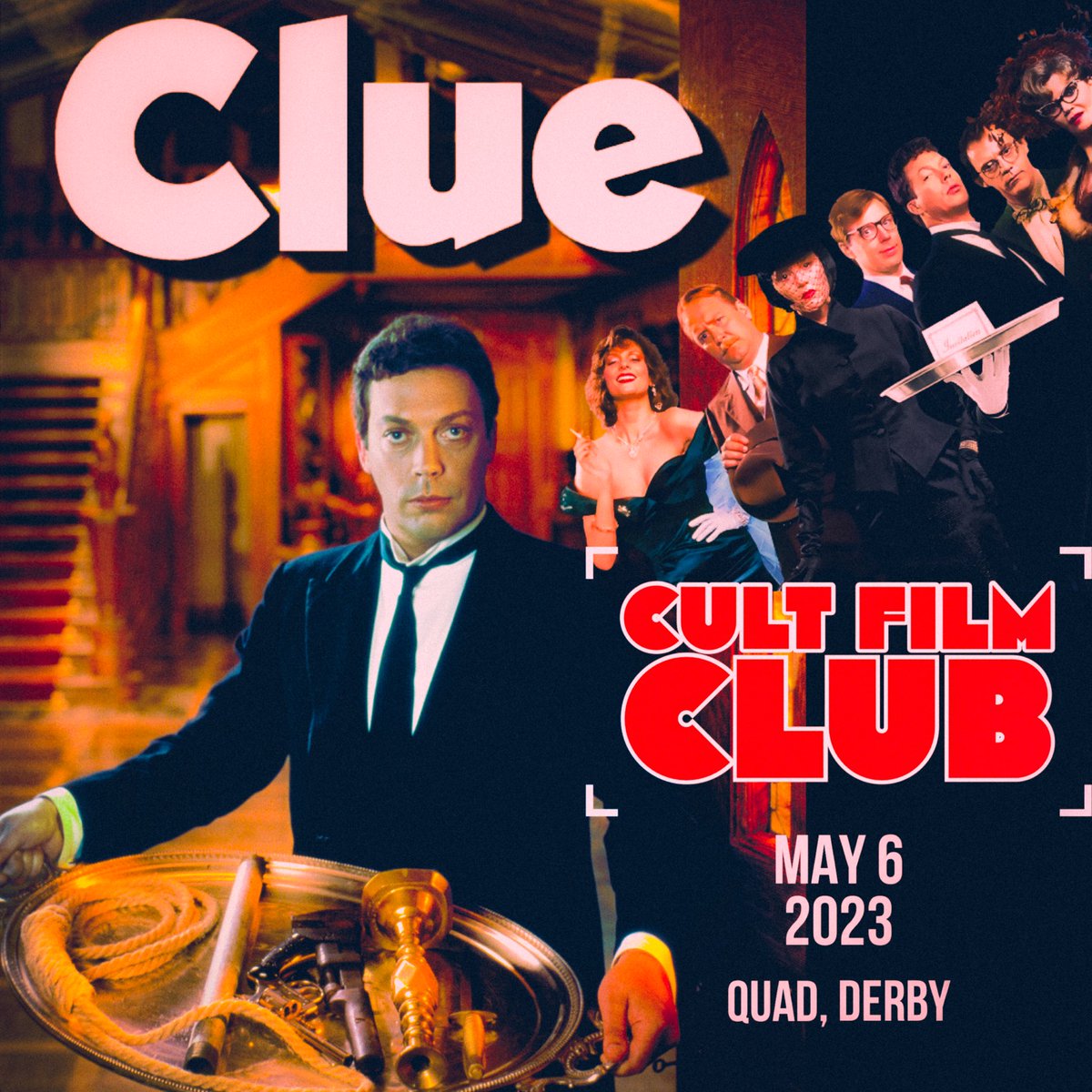 Who’s ready for an interactive screening of Clue (1985) at <a href="/derbyquad/">Derby QUAD</a>? Hosted by <a href="/JJChipol/">Johann Chipol</a> 
Book tickets here: derbyquad.co.uk/Clue