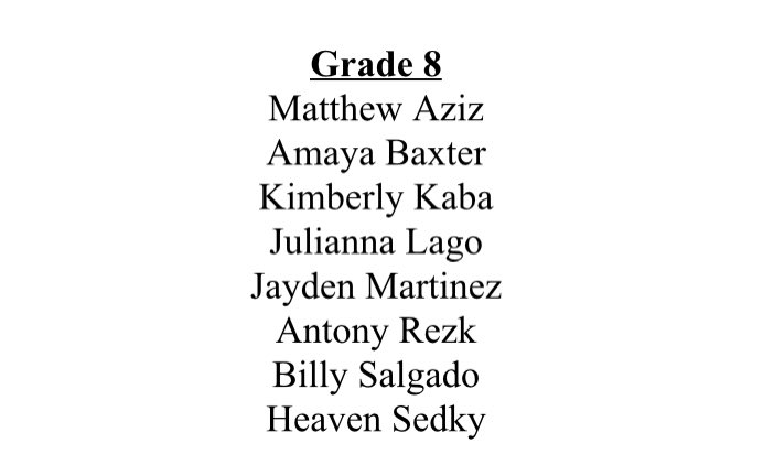 DonohoeSchool's tweet photo. Congratulations to MJD’s Honor Roll Students!  Keep up the GREAT work! @BayonneBOE https://t.co/cwtC30JPTW