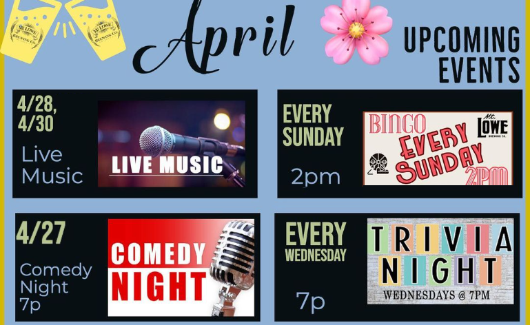 VisitArcadia's tweet photo. Upcoming events happening at Mt. Lowe Brewing Company located in beautiful and historic Downtown Arcadia. For more info, visit  https://t.co/6Y1qEwcYw4 #VisitArcadia #Arcadia #Brewery https://t.co/8M16UJ6kxI