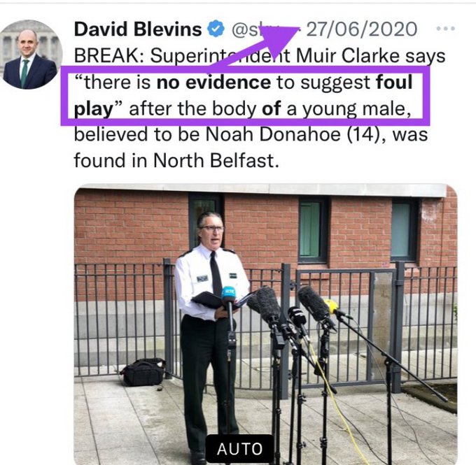 #NoahDonohoe left on his bike 5:30pm
Left his backpack with laptop &amp; mobile on pavement Threw his coat off
Doffed all his cloths
Cycling naked in a strange street
Disappeared into thin air 6:11pm
Found naked dead 950m into drain 6 days later
Can't see it?
Where's Noah's inquest?