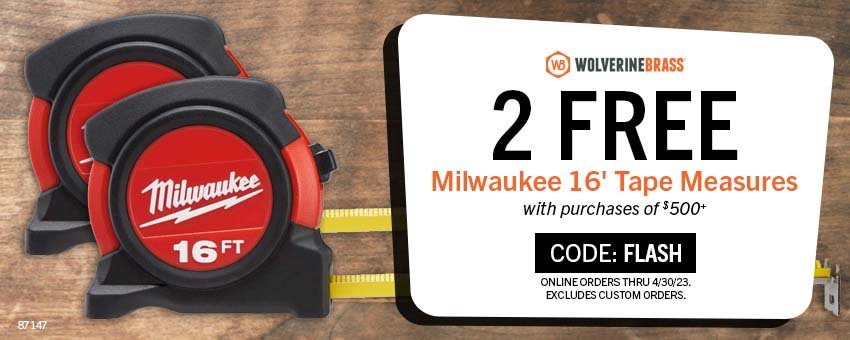 plumbmaster's tweet image. #ThisWeekendOnly Get 2 FREE #MilwaukeeTools Tape Measures with any order $500+. bit.ly/3yHTcgM