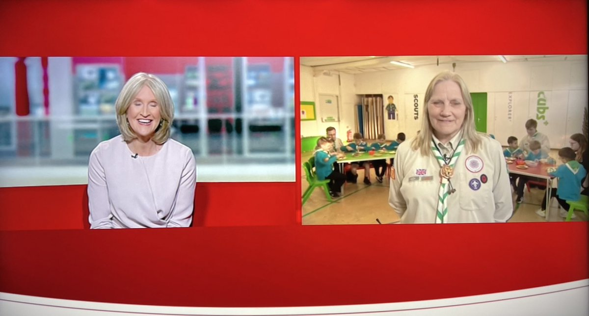 Great to see <a href="/scouts/">Scouts</a> Volunteer Nicky Taylor just now on <a href="/BBCLookEast/">BBC East</a> talking about receiving a #CoronationChampionsAwards - Congratulations Nicky