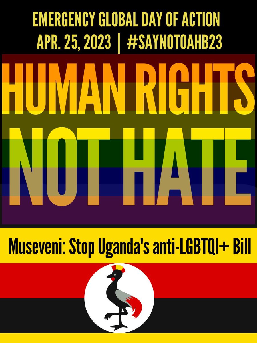 MkFridah's tweet photo. #SAYNOTOAHB20, the Anti Homosexuality Bill 2023 is inhuman &amp; targets innocent Ugandan LGBTIQ+ persons https://t.co/mneEiRWZte