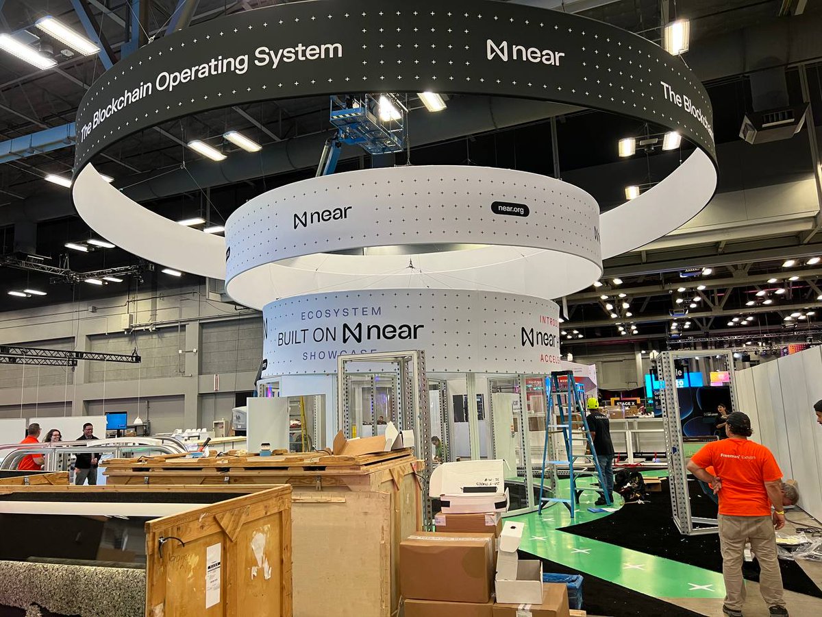 NEARProtocol's tweet photo. BUIDLing is well under way for the #NEAR Booth at #Consensus2023 🎉 

Whether you're heading to see the greatest booth in existence or not, you can keep up to date with all the goings on and get alpha straight to your inbox here:

https://t.co/ABRGMOWeps https://t.co/HIqRd5YrUs