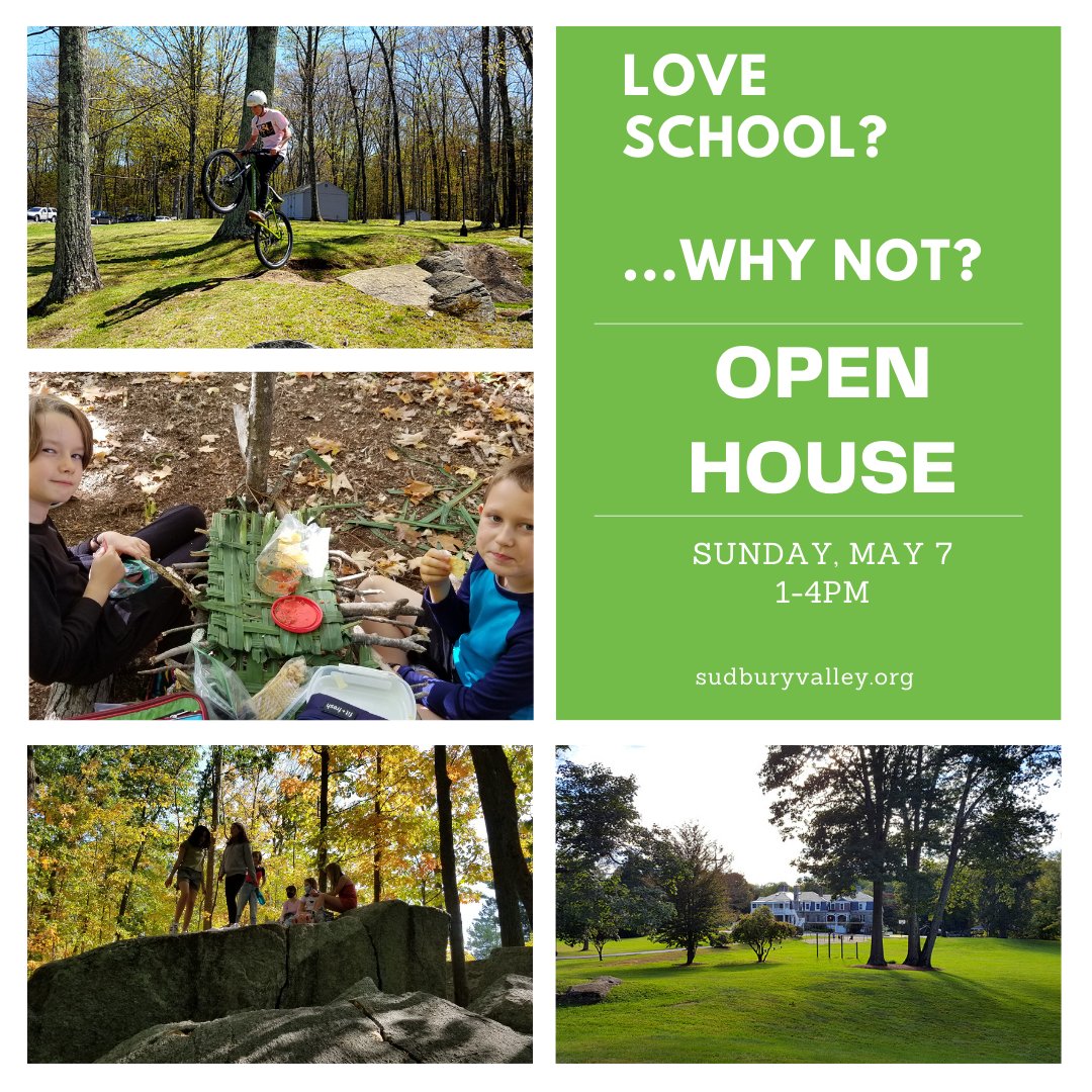 Please join us and bring along anyone you know who may be interested!

#SudburyValley #School #OpenHouse #Framingham