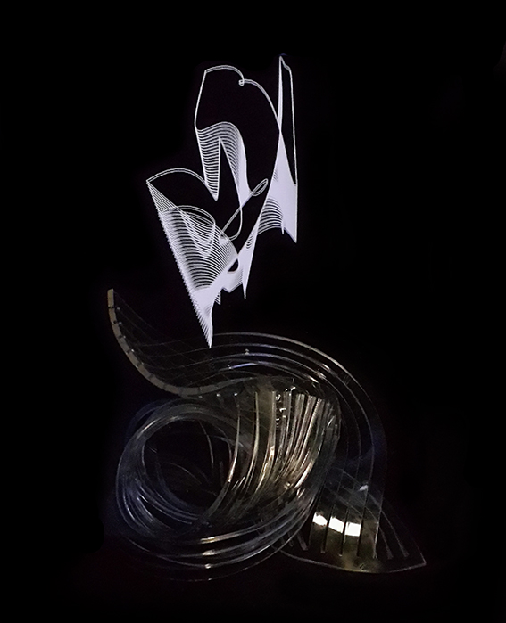 For #DNADay23 we'd like to share our artistic practice about genetics, evolution, environment and AI. Below, installation with a sculpture and a holographic animation inspired by the concept of genetic mutations.
#artandscience #art #Genetics #animation2d #sculpture