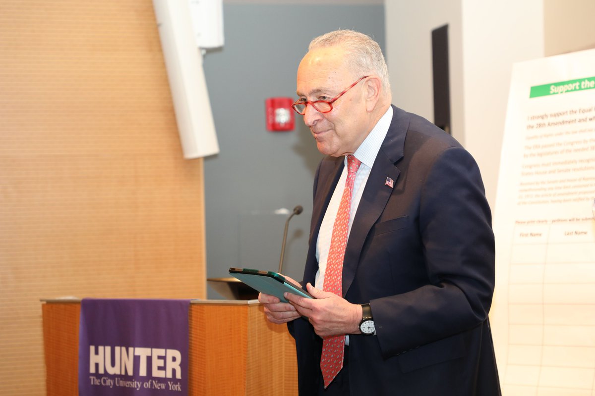 So proud to be joined by @SenSchumer, @CarolynBMaloney, @GloriaSteinem & @EleanorSmeal @Hunter_College’s @Roosevelt_House for our students’ launch of the #Sign4ERA National Petition. Sign now at sign4era.org