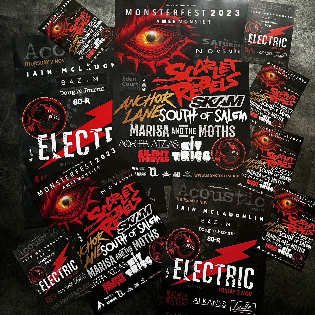 monsterfest2024's tweet photo. Exciting times the @monsterfest2023 Flyers/Posters have arrived - keep an eye out for them!!
Tickets https://t.co/78DkrIkjSL
#weemonster #monsterfest2023 #edencourt #rocknroll #livemusic #festival #letsrock #stay #november #inverness #highlands #lochness #NotJustMusic https://t.co/DL2MOx3Ng0