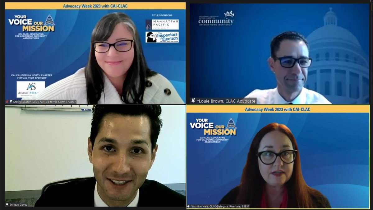 Our <a href="/CAICANorth/">CAI CA North Chapter</a> members led in-depth discussions with local legislative staff this morning! A sincere thank you to 👇👇

⏺️ Emily Berry, <a href="/AsmNguyen/">Assemblymember Stephanie Nguyen</a>
⏺️  Teresa Trujillo, Asm Josh Hoover
⏺️  Hayley Fernandes, <a href="/SenRogerNiello/">Senator Roger Niello</a> 
⏺️  Enrique Govea, Asm Patterson, <a href="/Patterdude/">Joe Patterson</a> 

#CALeg