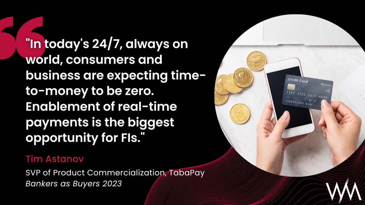 In our annual Bankers as Buyers report, we heard from Tim Astanov, SVP of Product Commercialization at @TabaPayments, about real-time payments and the B2B opportunity they present. Download the full report to learn more.

#Banking #payments #fintech
hubs.ly/Q01LVjgD0
