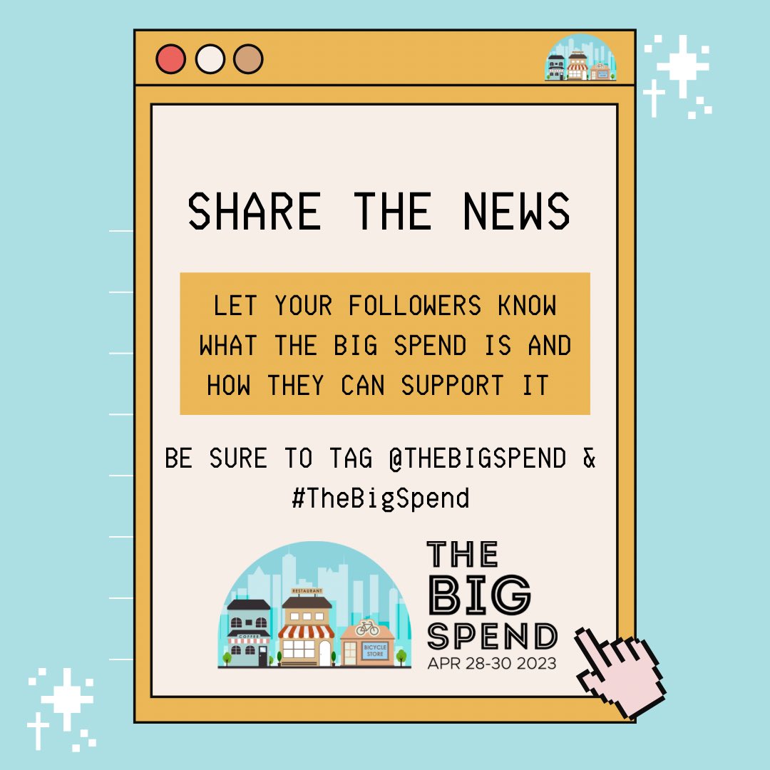TheBigSpend's tweet photo. How to have a successful Big Spend!

Please share the news: Spread the word about The Big Spend to let everyone know it's happening and how they can support this national shop-local movement. #thebigspend #shoplocalcanada #shopsmall #supportlocal https://t.co/leQz5WzdWm