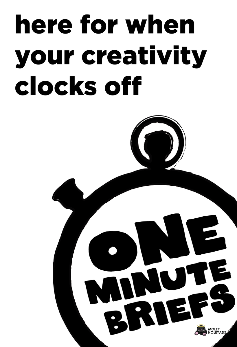 MoleyHoleyAds's tweet photo. Here for when your creativity clocks off ⏱️😁 @OneMinuteBriefs #STOPWATCHES https://t.co/l1vCnMIDVD