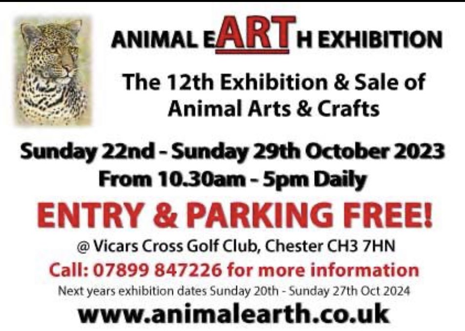 helenstudios's tweet photo. Animal Earth Exhibition - Chester October 2023 So happy to be a part of this amazing exhibition. The group was so lovely and welcoming. So excited to be a part of it. Will keep you posted. #animalearth #animaleartexhibition #eventsinchester #chesterartexhibition https://t.co/UHxIc1f4Ke