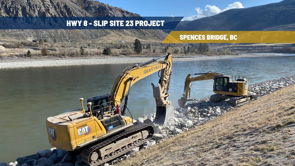 QConstructors's tweet photo. Substantial completion achieved by Quattro Constructors, of the Cooks Ferry Alliance, for the Hwy 8 Spences Bridge Slip Site 23 project!
#quattroconstructors #PartneringforSuccess  #civilengineering #infrastructure #BC #SpencesBridge #Bcfloods #hwy8 #Cooksferryalliance https://t.co/P0G39gfUBX