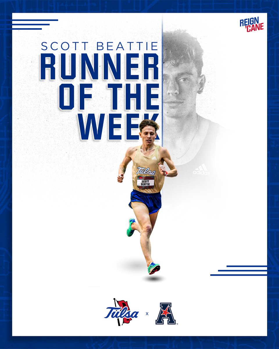 After running the 13th-fastest 5,000m in the country on Friday, <a href="/scottbeattie_/">Scott Beattie</a> is your <a href="/American_Conf/">The American</a> Men's Track Athlete of the Week!

📰 bit.ly/3AsTppr

#ReignCane 👑🌀