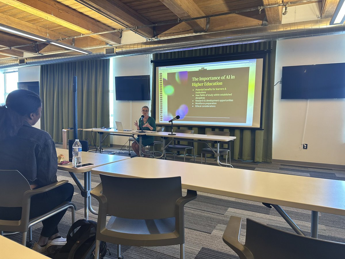 TechSTLmo's tweet image. “To what extent do higher education institutions have a responsibility to adjust curriculum in all disciplines to address the the challenges and opportunities presented by generative Al?”

-  Katie Kieres, Educational Consultant at @buzzbold #STLTechWeek2023