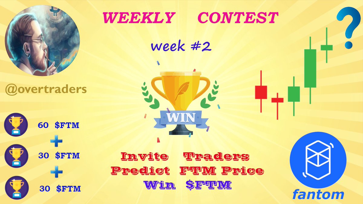 🎁 Invite Traders | Predict #FTM Price to Win 🎁

🗓️WEEK  #2

🏆 First Closest Answer   💰 60 $FTM
🎁 🏆's Referrer  💰 30 $FTM
🎁 Top Referrer  💰 30 $FTM

1⃣ Follow <a href="/overtraders/">overtraders</a> 
2⃣ ❤️ &amp; RT
3⃣ 💬&amp; Tag Traders
4⃣ Fill forms.gle/97Yi6xJnymwWBq…

⏳ Apr 28

#Bitcoin #USDT