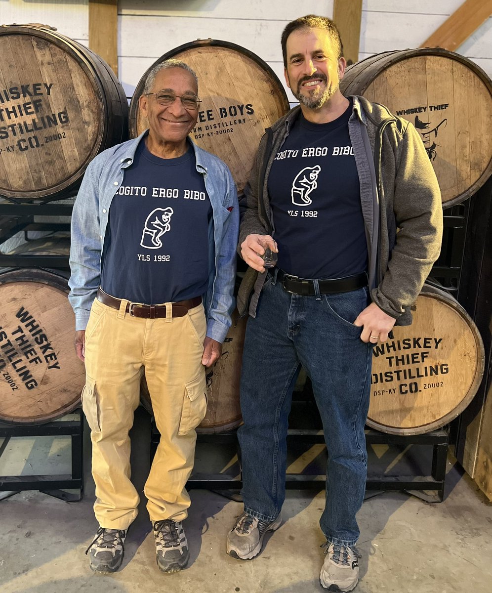 Bulldogs in the Bluegrass!! Cheers to Bruce &amp; Matt celebrating a 30 year friendship that dates back to their days at Yale Law School where they did a whole lot of thinking and some Thursday night drinking. Cheers! 🥃

#whiskeythiefdistillingco #whiskey #bourbon #bourbontrail