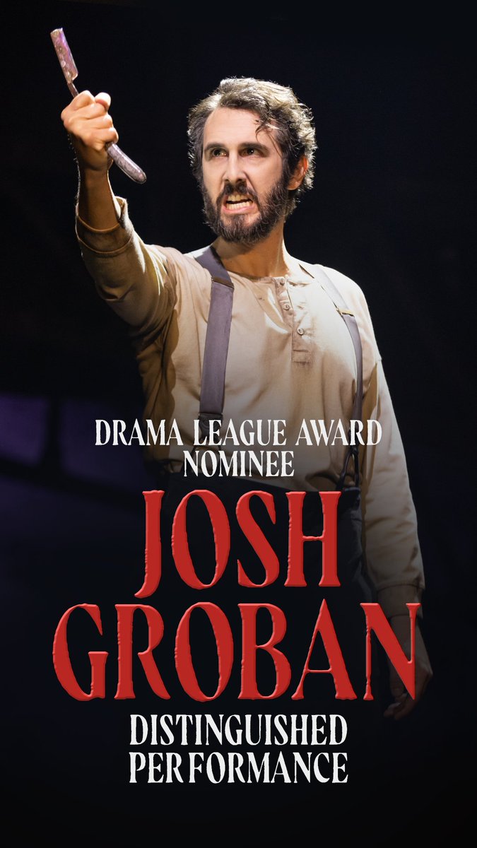 joshgroban's tweet photo. So grateful for the nominations. Thank you Drama League! https://t.co/p3onOvj0zB