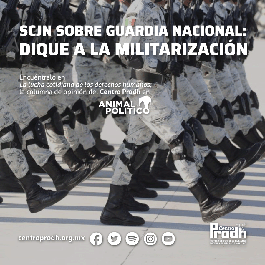 imezesuge4's tweet photo. RT @CentroProdh: #ParaLeer | La decisión de la #SCJN de invalidar las reformas que adscribían la #GuardiaNacional a la #Sedena es sin duda alguna un límite al creciente #PoderMilitar.

Avancemos hacia la reconstrucción de la vía civil en seguridad.

La v… https://t.co/9g6AGHrrx1