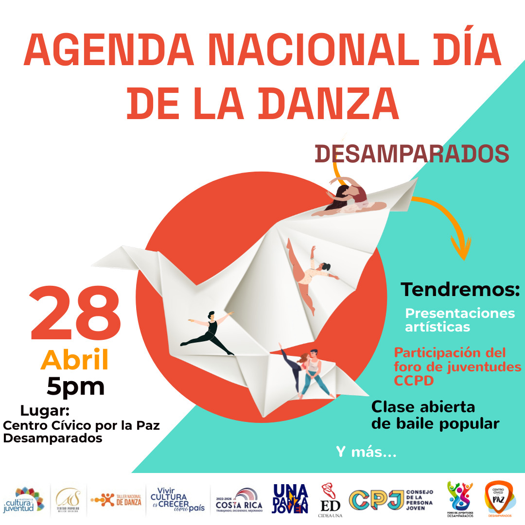 ConsejoPJ's tweet photo. Te invitamos a celebrar del Día Internacional de la Danza, disfrutando de una clase de baile popular ABIERTA a toda la comunidad,
🗓️Viernes 28 de abril
⏰5:00 p.m.
📍Centro Cívico por la Paz de Desamparados
"Todo en el universo tiene ritmo. Todo baila”. Maya Angelou
 #CPJ https://t.co/aypraB5X3i