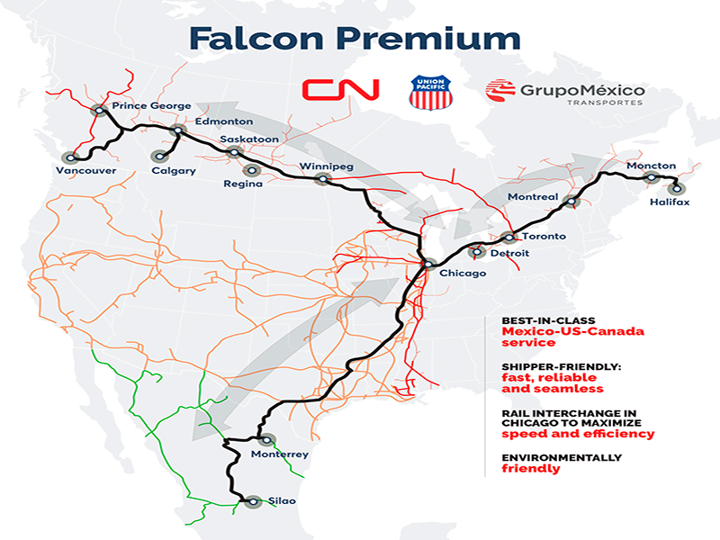 InfoTransportes's tweet photo. 👉https://t.co/L47G3QVU7H
#Intermodal: Los grupos ferroviarios, @CNRailway, @UnionPacific y @Ferromex, anunciaron la creación de una #RedFerroviaria sin costuras entre #Canadá, #EEUU y #México 🇲🇽 🇺🇸 🇨🇦🛤️🚂
#FalconPremium #Automotriz #ProyectoFerroviario #Intermodal https://t.co/9GcfeDPhAR