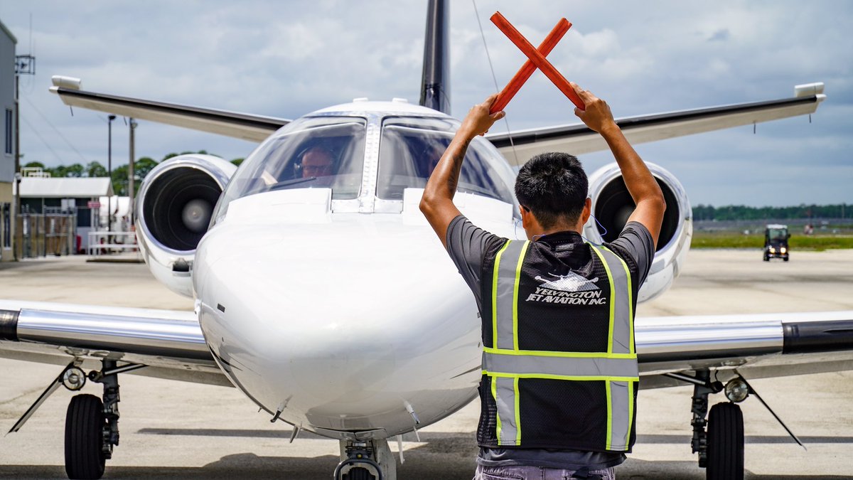 #ramplife Anthony is always eager for an afternoon arrival. 🦺😎 

#yelvingtonjetaviation #Jet #Planes #CustomerService #Aviation #kdab #avgeek #avgeeks #FBO #FiveStarService #fixedbaseoperator #privateairterminal #corporatejet #jetlife #techstop