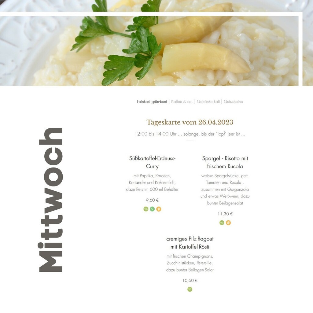 Heute gibt's Frühlingsgefühle für den Magen ... wir freuen uns auf Euch...

#vegetarisch #vegan #mittagessen #ingolstadt #frisch #veganfood #lunch #münchen #lecker #veggie #healthyfood #fit #gesund #fresh #vegetarian #plantbased #food #germany #augsburg … instagr.am/p/Crd-iemscsN/