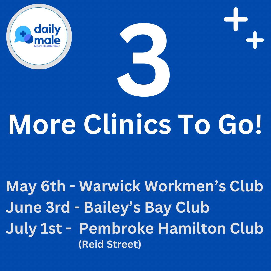 DailyMaleClinic's tweet photo. There’s only 3 more clinics to go! 🇧🇲💙 #DailyMale #Bermuda https://t.co/jZZYN8X5Nq
