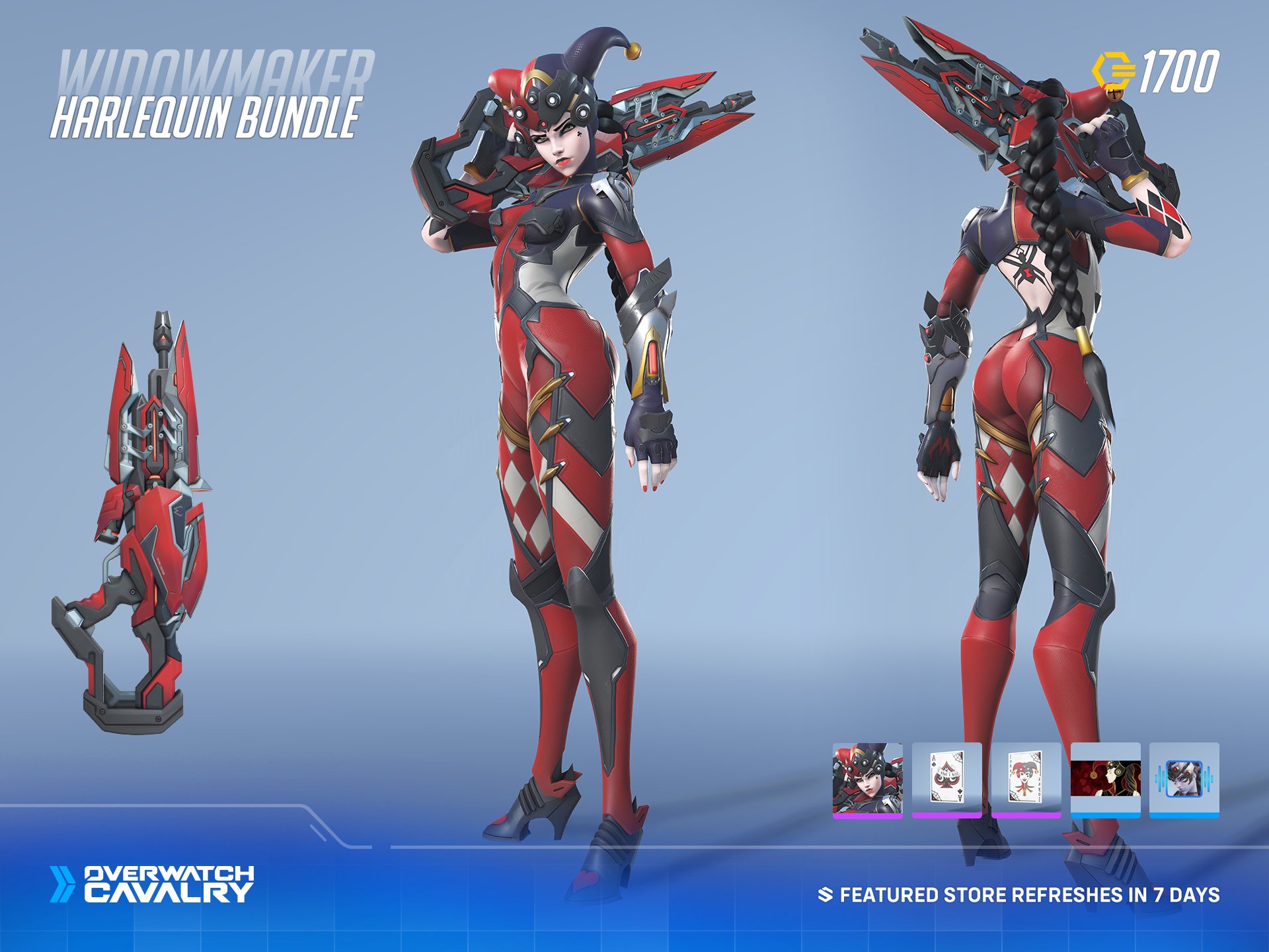 Overwatch Cavalry on X: Overwatch 2 New Featured Item: Harlequin Widowmaker  Bundle 🃏 🛒 Available in-game now for 🪙 1700 Overwatch Coins.  t.coCYYTCoIpZJ  X
