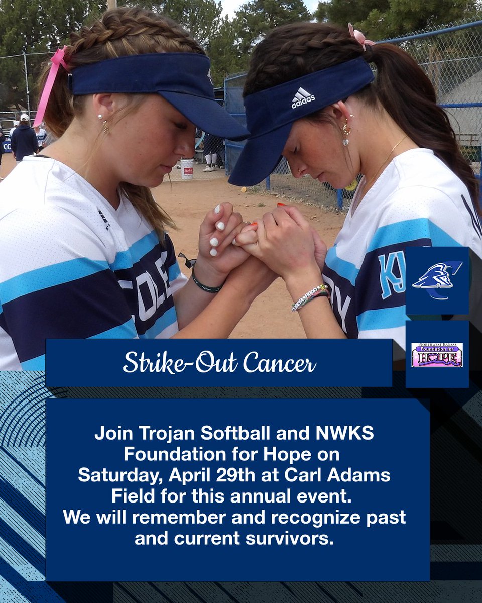 Colby_Softball's tweet photo. Please join us this Saturday at 12:45 PM before our doubleheader vs Seward. Donations will be accepted and sent to NWKS Foundation for Hope. HOPE stands for Helping Offset Patient Expenses. #rolljans #nwks #hope https://t.co/lMwciJ2aBv