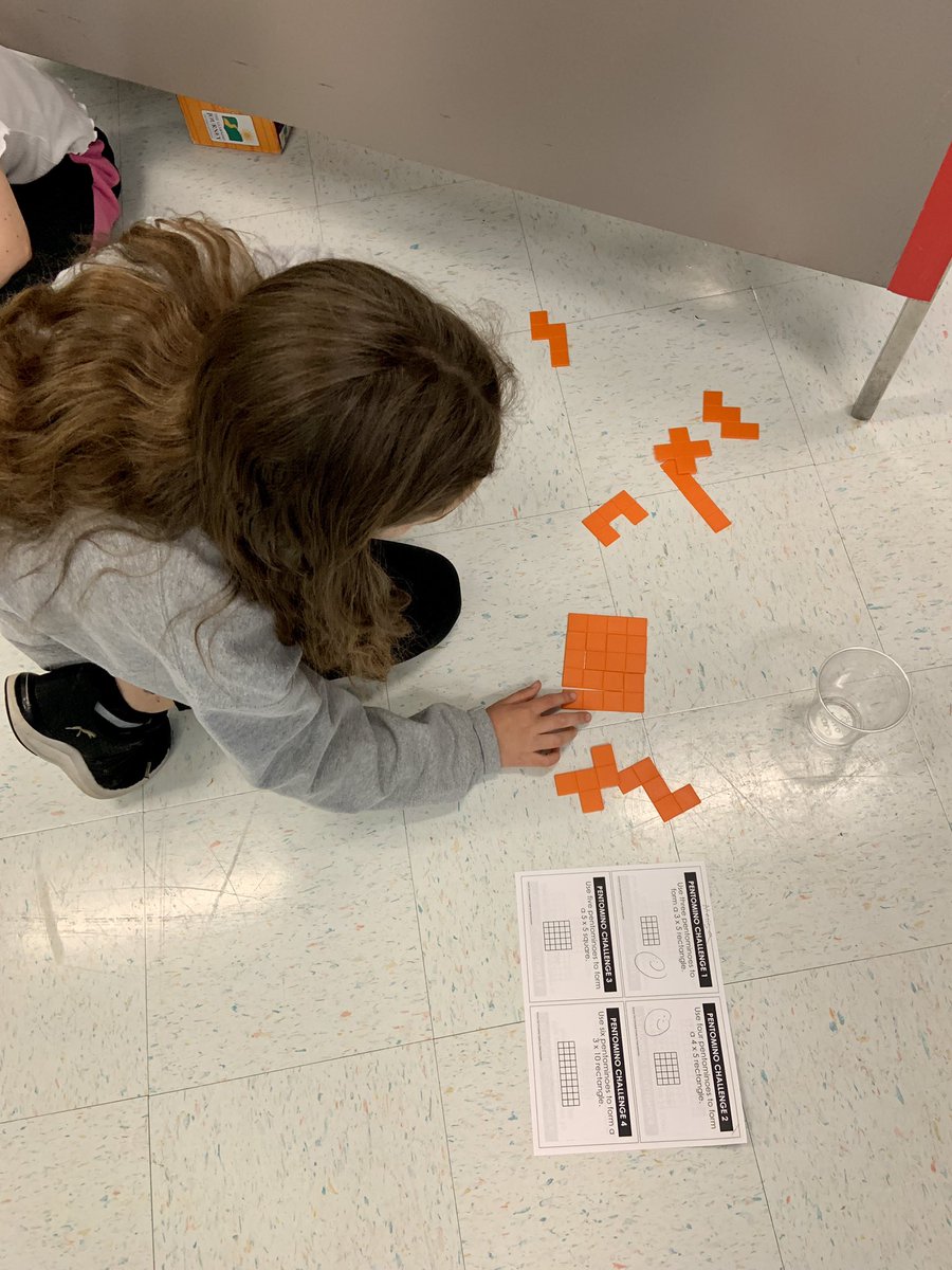 Mrs_Brazier's tweet photo. Pentominoes puzzles with 4th—lots of visual-spatial problem solving as students flipped, rotated, and slid pieces into place @CPES_Cheetahs https://t.co/JeiGNc3bSO