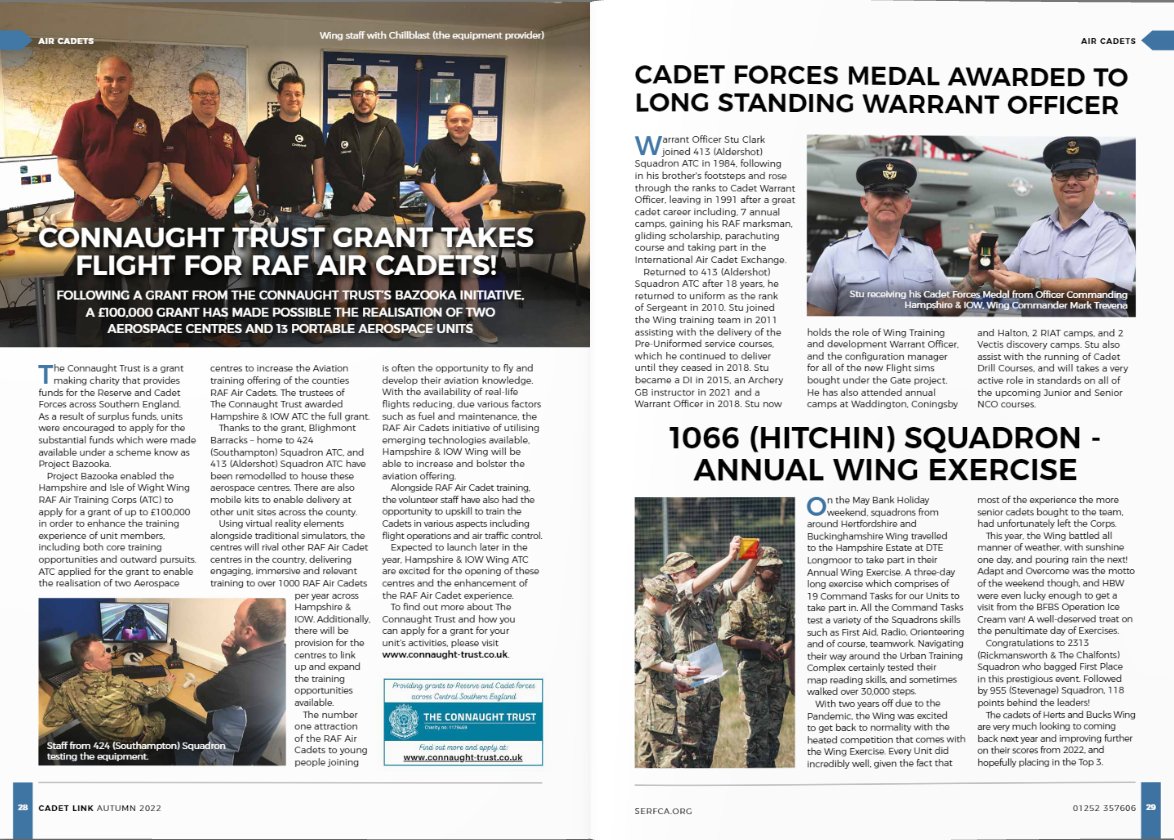 Thanks to @SouthEastRFCA for this excellent double page spread in a recent edition of their Cadet Link magazine.

Want to read more? You can see all of SERFCA's publications here: 
serfca.org/serfca-publica…